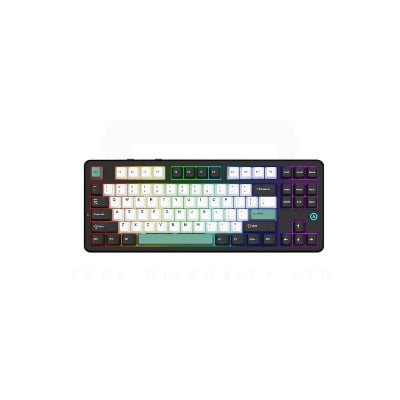 Picture of AJAZZ AK870 V2 Tri-Mode Mechanical Keyboard Black White Cyan