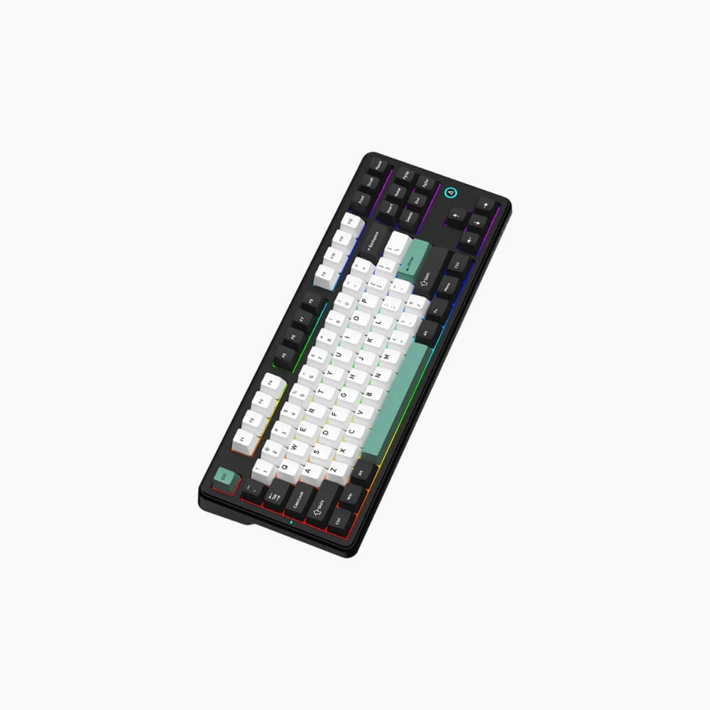Picture of AJAZZ AK870 V2 Tri-Mode Mechanical Keyboard Black White Cyan