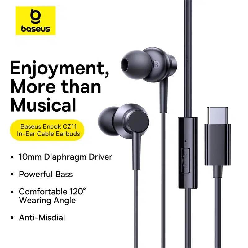 Picture of Baseus Encok CZ11 Type-C Wired Headphone -Black