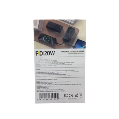 Picture of MKB Pk62 Comes With Dual Cables 20000mah 22.5w power bank -Black