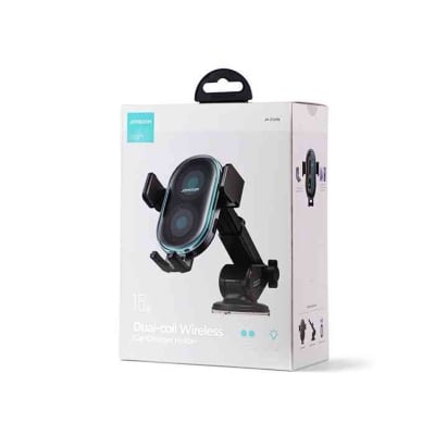Picture of Joyroom JR-ZS299 Dual-Coil Wireless Car Charger Holder with LED -Black
