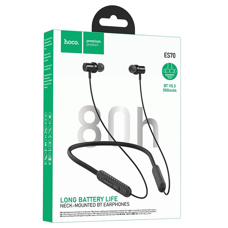 Picture of Hoco ES70 Long Battery Life Bluetooth Neckband -Black