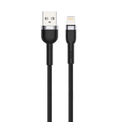 Picture of MKB UL24 Braided 2.4A USB Lightning Data Cable -Black