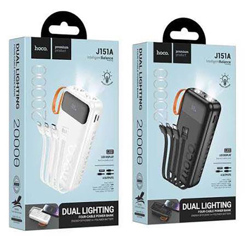 Picture of Hoco J151A Power Bank 20000 mAh Supercharge 22.5W J151 | 10000mAh Powerbank PD3.0 & QC3.0 Fast Charging -Black