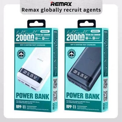 Picture of Remax RPP-11 Real Fast Charging New 2024 Newest Texture design Qi Smallest Mobile Charger Power Bank Price 20000Mah -Black