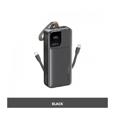 Picture of Remax RPP-659 Rellaen Series 30000mAh Powerbank WithBuilt-In Cable & Digital Display 2.4A -Black
