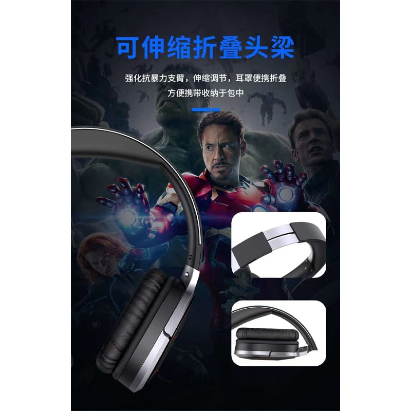 Picture of AWEI A799BL PUBG Call of Duty Mobile Free Fire Mobile Legend Foldable Gaming Wireless Headphone -Black