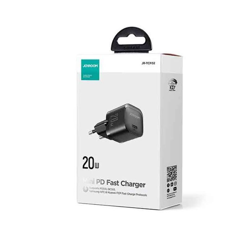 Picture of joyroom JR-TCF02 PD 20W Mini intelligent fast charger EU/UK -Black