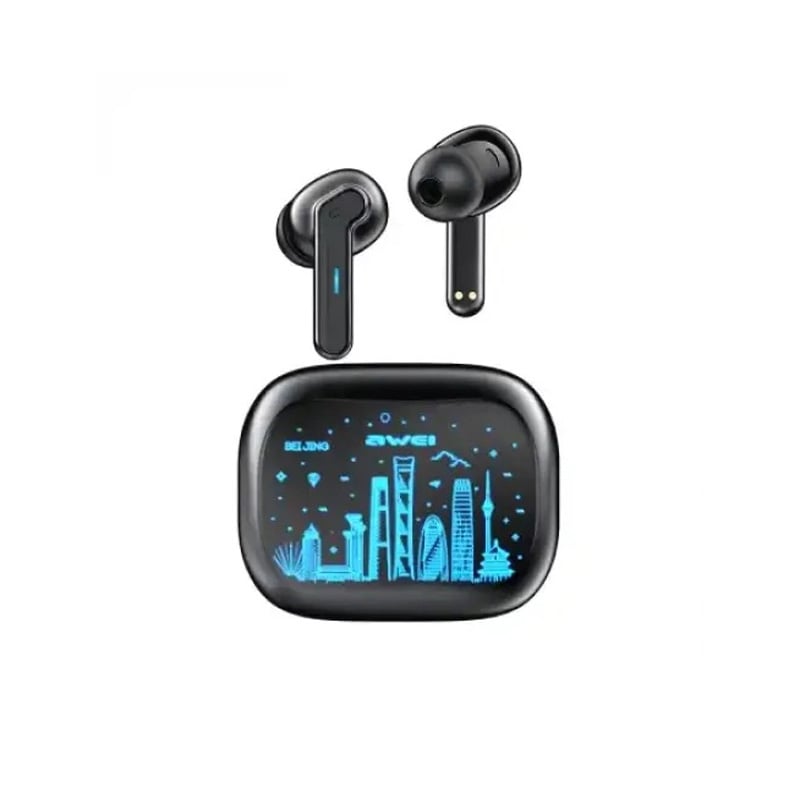 Picture of Awei T53 ANC Active Noise Cancellation Wireless Bluetooth Earbuds -Black