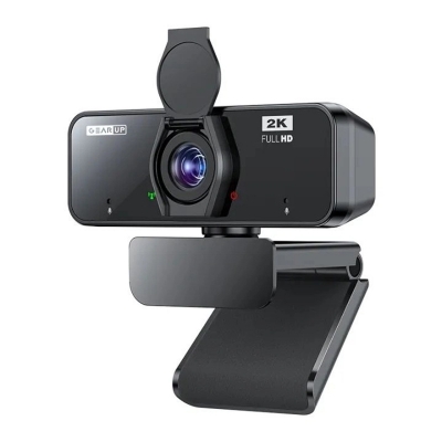 Picture of GearUP K450 Webcam 2K 4.0MP HD USB Webcam with Privacy Cover Plug & Play USB Webcam with Built-in Mic - Black