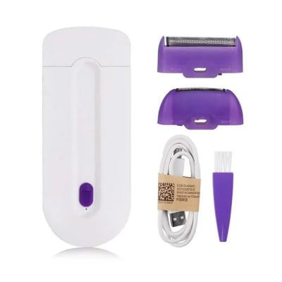 Picture of 2 in 1 Electric Women Trimmer USB Rechargeable Induction Light Female Hair Remover Painless Shave Mini Shaver Body Face Shaver