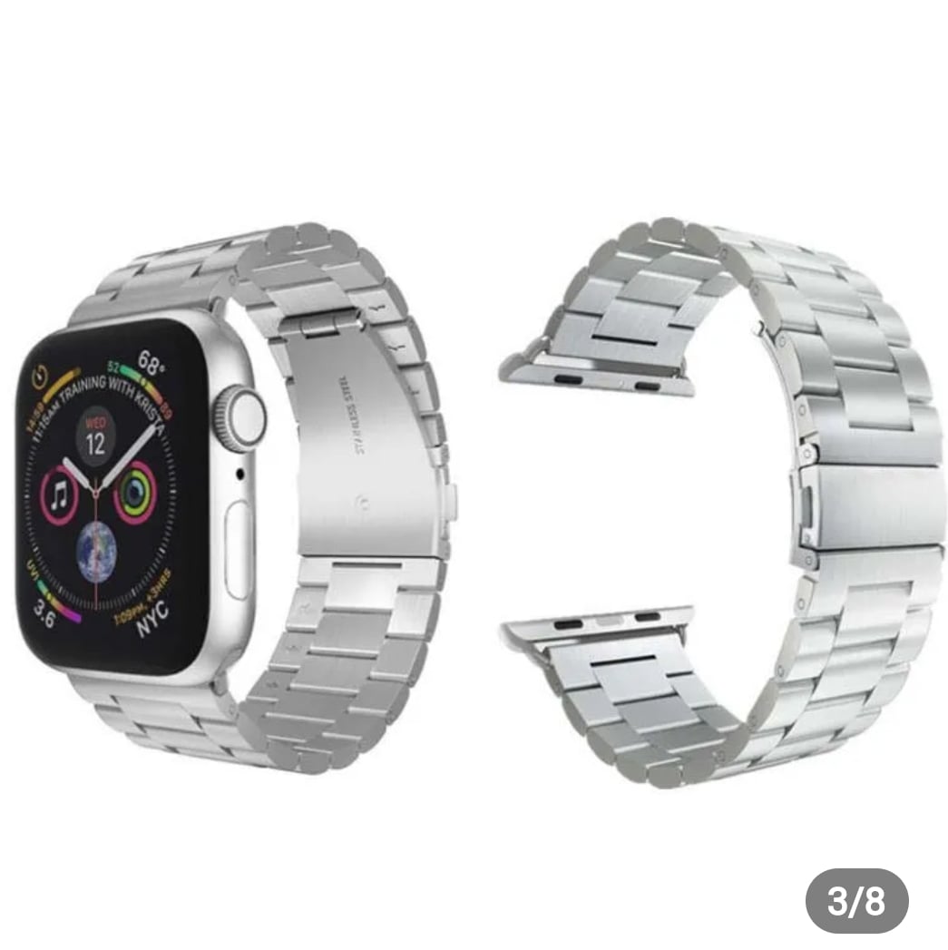Picture of Premium Quality New Silver Color - 42mm 44mm 45mm 49mm Stainless Steel Band Metal Strap For Smart Watch - Smart Watch StrapBelt - Emphasizing Value