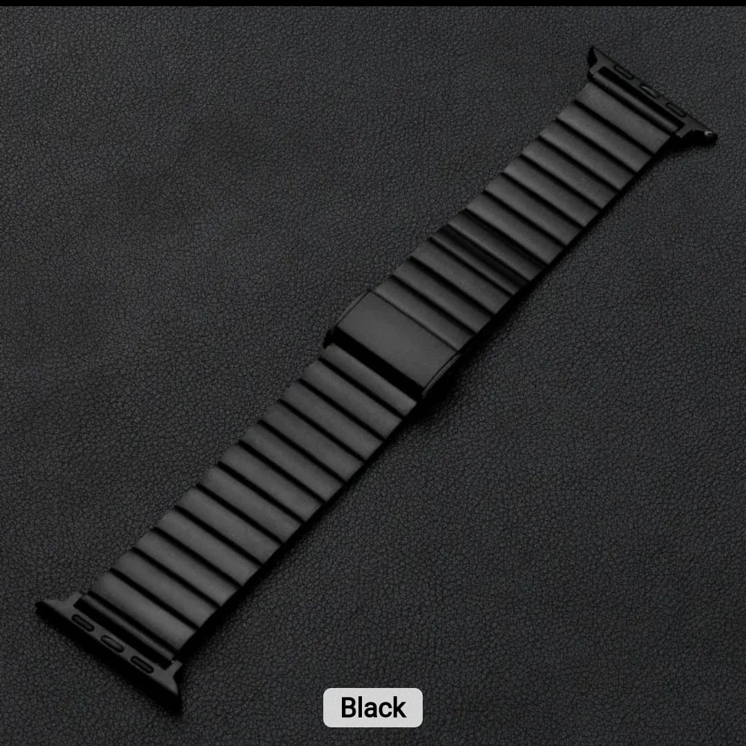 Picture of New Apple Watch Premium New Stainless Steel Straps- 49mm/45mm/44mm/42mm Stainless Steel Butterfly Buckle Band For Apple Watch-Luxury Metal Straps ( Black Color ) for Watch Ultra Series 8 7 5 6 5 4
