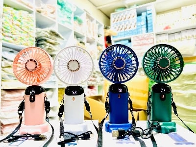 Picture of Portable USB Mini Fan 5 Speeds Adjustable Home Office School Gym Hanging Neck Fans Summer Sports Travel Picnic Cooling