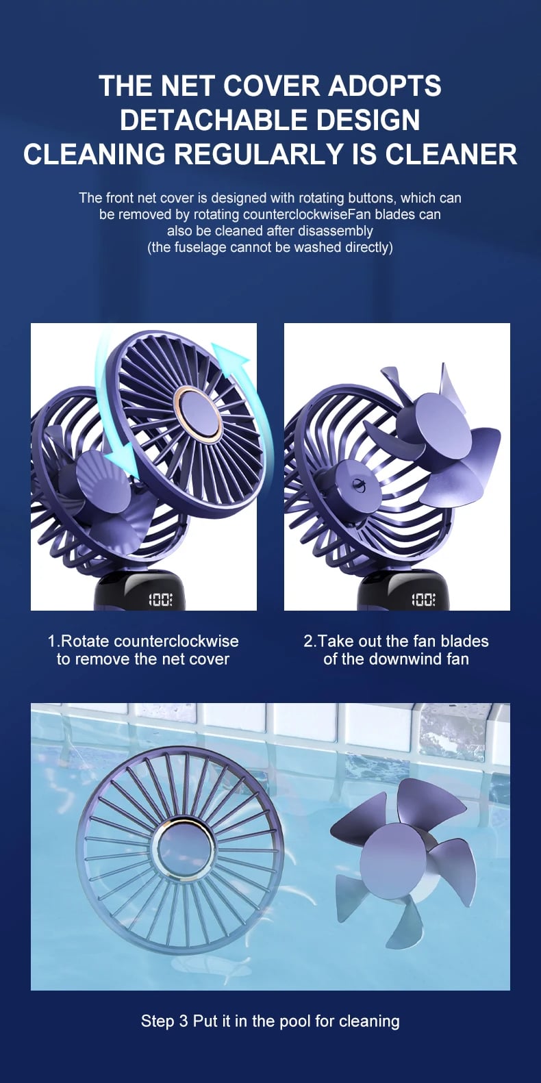Picture of Portable USB Mini Fan 5 Speeds Adjustable Home Office School Gym Hanging Neck Fans Summer Sports Travel Picnic Cooling
