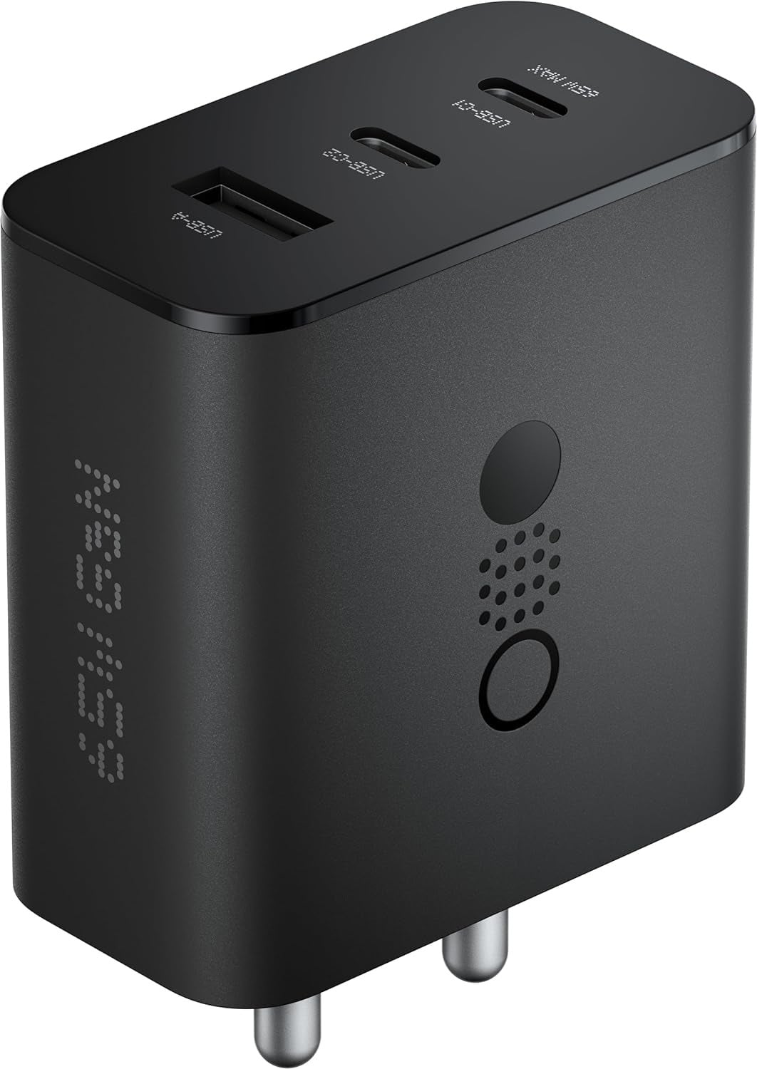 Picture of Product details of CMF by Nothing Gan Charger 65W Adapter, 3 Port USB Type C to A Wall Charging Adaptor Compatible with CMF Phone 1/Nothing Phone 2/Phone 2A Plus/Phone 2A/Phone 1/Samsung S24 Ultra/iPhone 16/Tab, Black  SPECIFICATIONS   COLOUR  Dark Grey