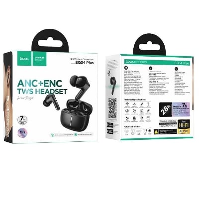 Picture of Hoco EQ34 Plus True Wireless ANC+ENC Noise Reduction App Control Bluetooth Earphone(Black)