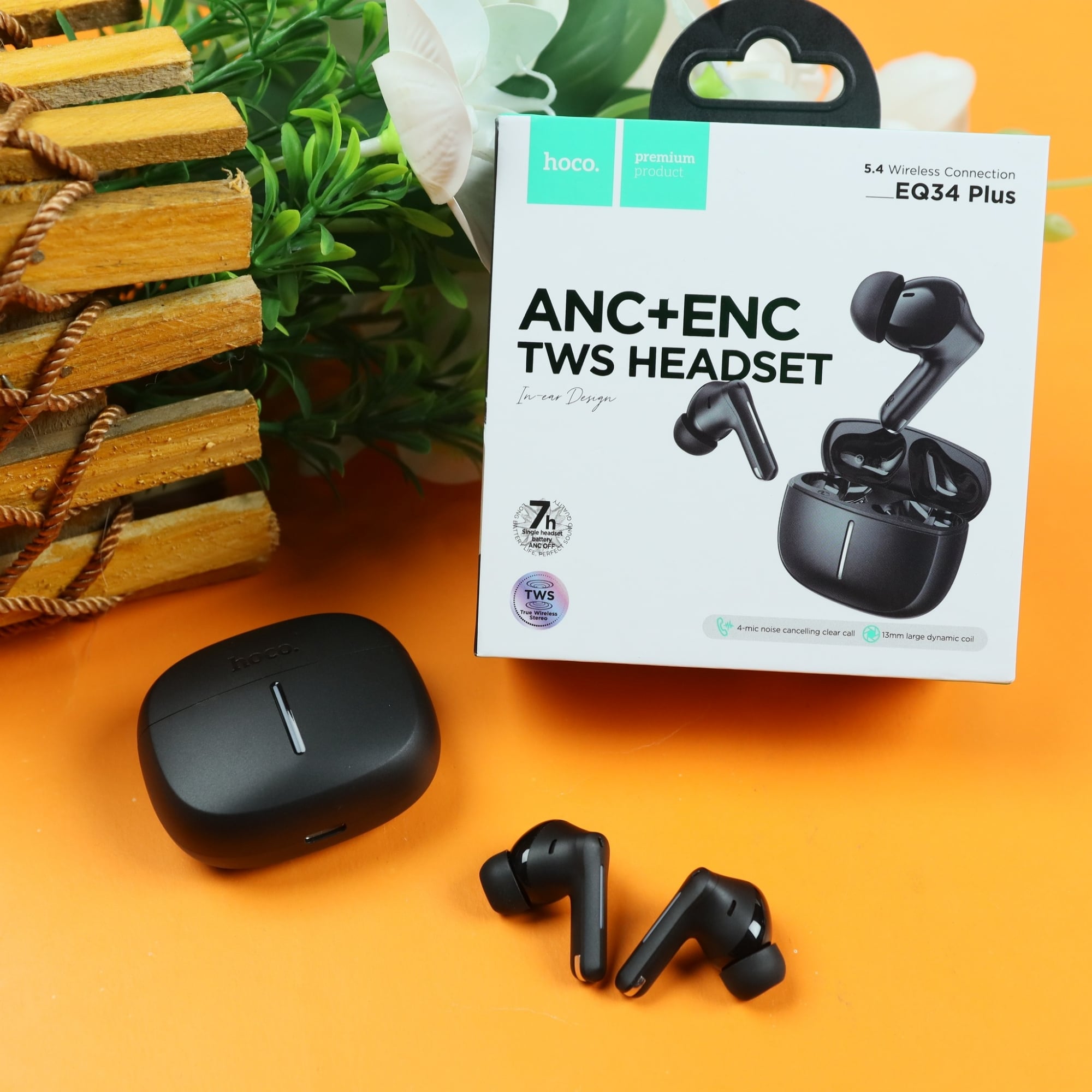 Picture of Hoco EQ34 Plus True Wireless ANC+ENC Noise Reduction App Control Bluetooth Earphone(Black)