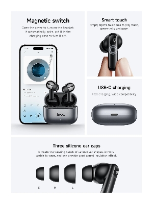 Picture of Hoco EQ27 AI Translation Earbuds | ANC+ENC Noise Reduction | Supports 134 Languages