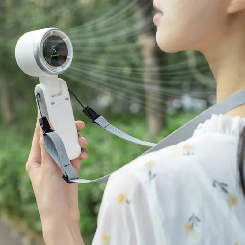 Picture of Turbo Fan Handheld Rechargeable Fan Multicolor  Portable Mini Hand Fan USB Rechargeable Foldable Hanging Neck Fan 3600mAh USB Mini Portable Small Turbo Fan