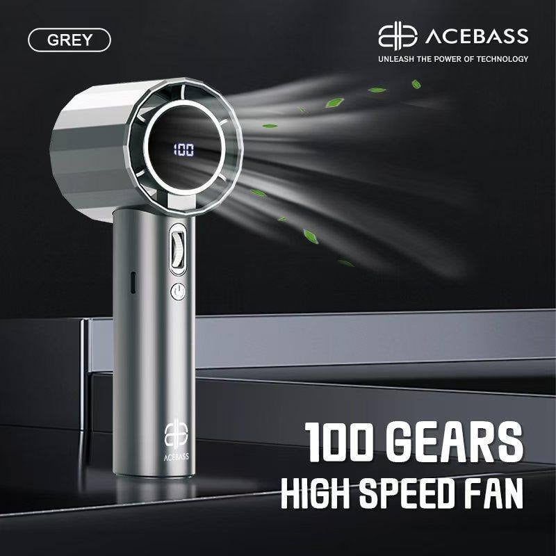 Picture of 100 Speed Portable Handheld Fan A01 Turbo Brushless Motor Digital Display Rechargeable Mini Fan