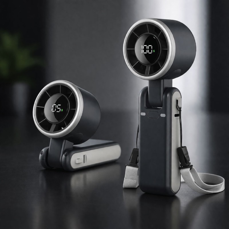 Picture of Portable Handheld Turbo Fan (5 Speed | USB Rechargeable Type C)-62x55x175mm