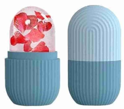 Picture of Ice Roller for Face Reusable Face Ice Roller for Face Massager Silicon Mold Contour Cube Ice Facial Ice Cube Roller for Face Neck & Body Massager (Multicolor)