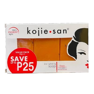 Picture of Original Kojie San Skin Lightening Kojic Acid Whitening Soap 3 x 65g (195g)