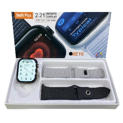 Picture of Mefit Plus ME16 Infinite Display Smartwatch - Series 10 ( 2 Strap) Black