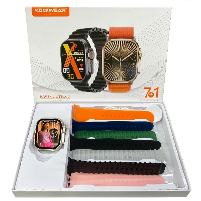 Picture of Keqiwear KW28 Ultra 3 BT Calling Smart Watch with 7 Straps 