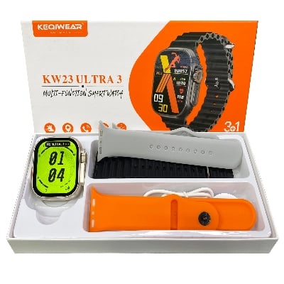 Picture of Keqiwear KW23 Ultra 3 BT Calling Smart Watch with 3 Straps 