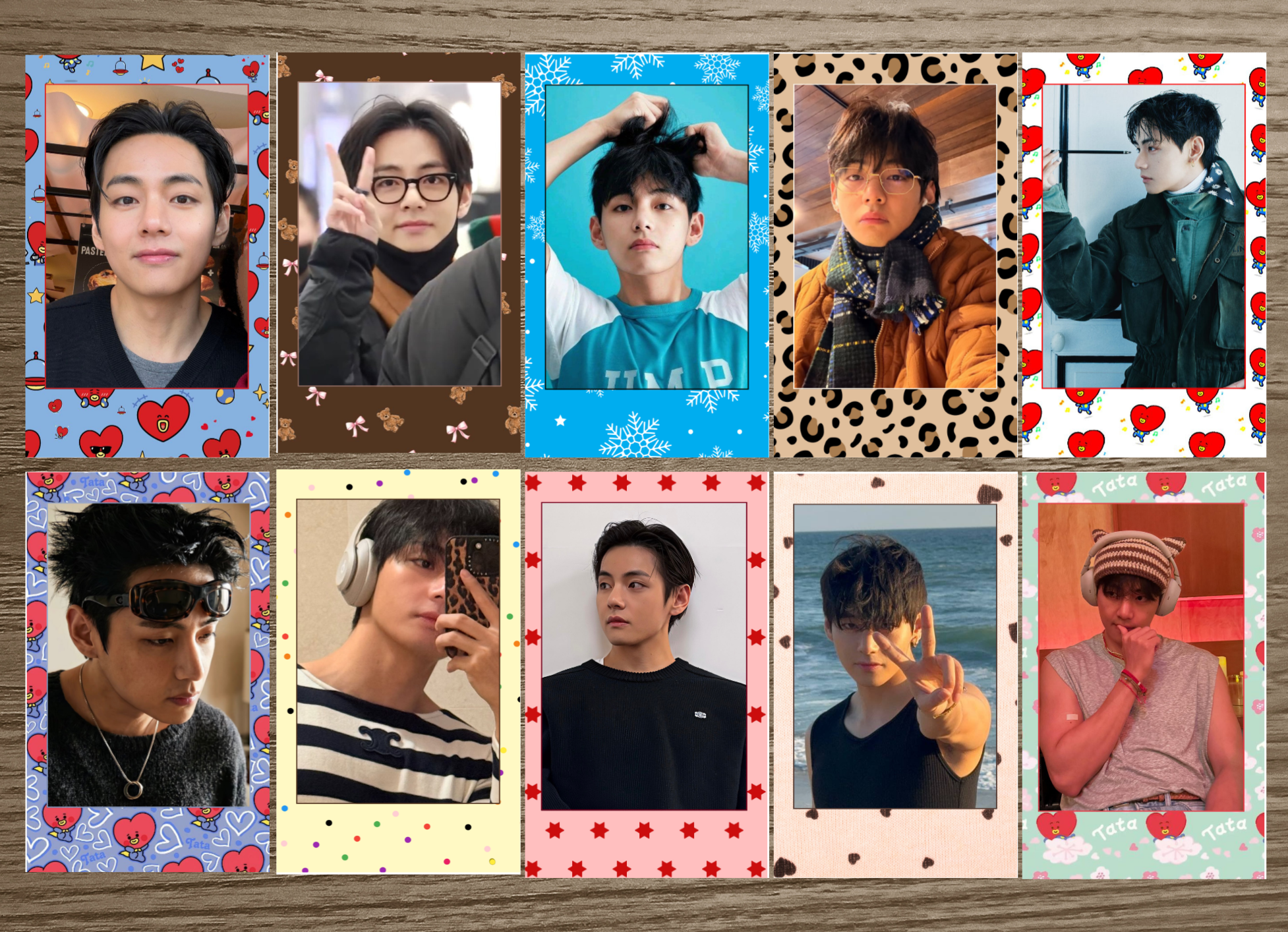 Picture of 10 Pieces (BTSV) Taehyung Design Polaroid | Custom Available | HD Glossy Print