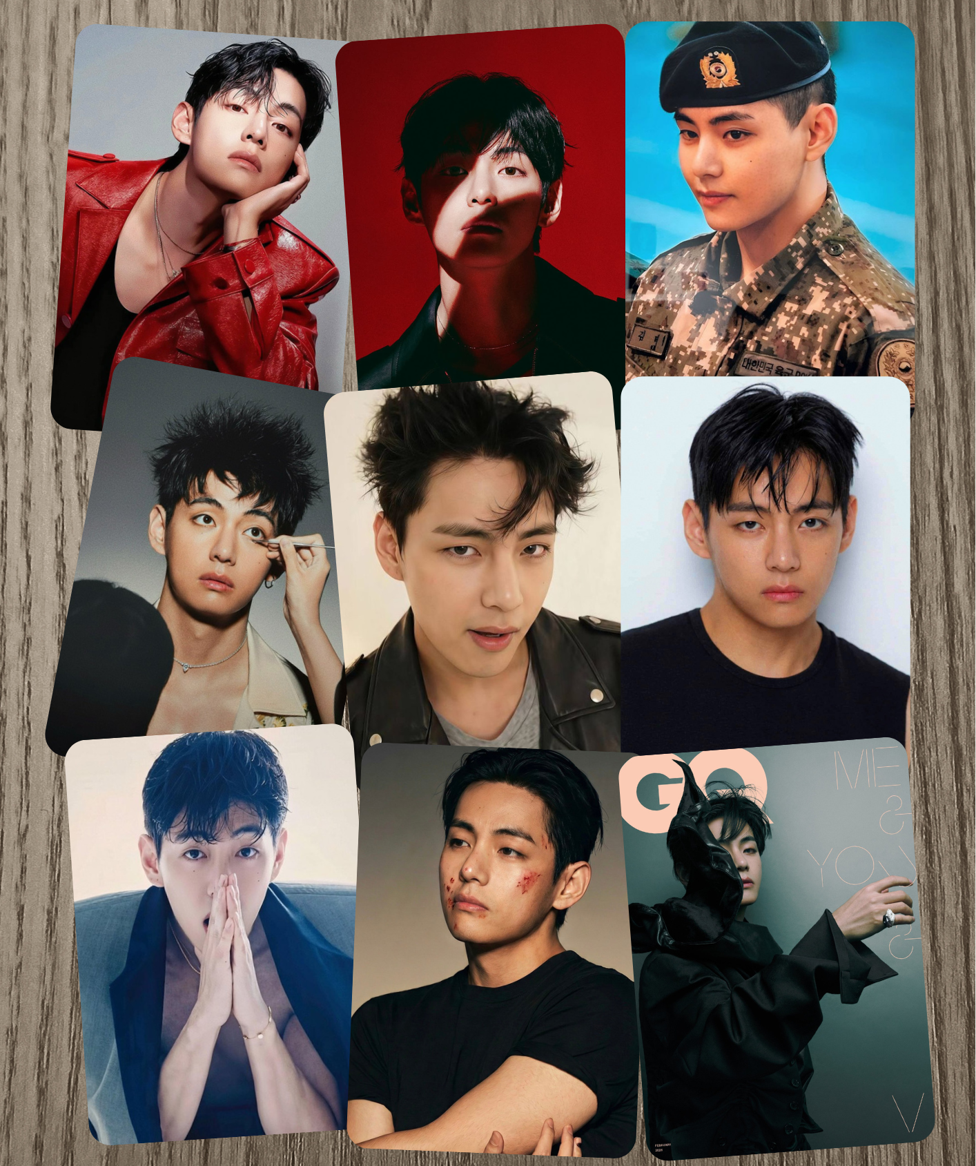 Picture of 1 Set 9 Pieces Taehyung (BTSV) Photocard Set | Premium Thick Card | Glossy HD Photos 