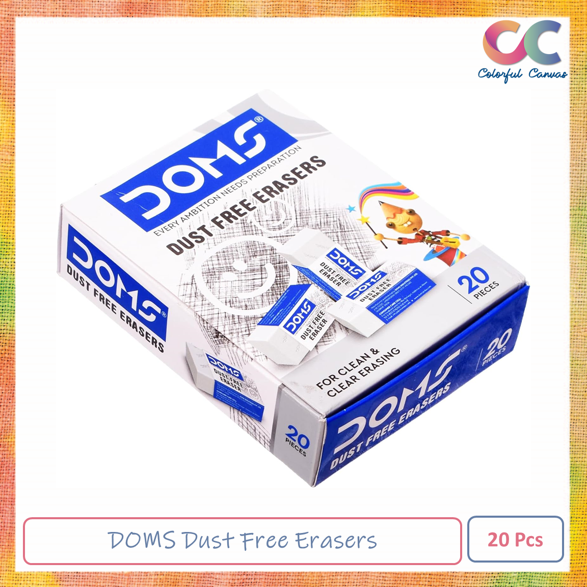 Picture of DOMS Non Dust eraser 20 pcpk