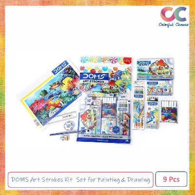 Picture of DOMS Art Strokes Kit, 9pcs Set for painting & Drawing