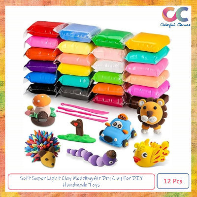 Picture of 12 Colors Soft Super Light Clay Modeling Air Dry Clay For DIY Handmade Toys