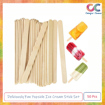 Picture of Deliciously Fun Popsicle Ice Cream Stick Set - 50 Pcs for Summer Treats and Refreshing Snacks