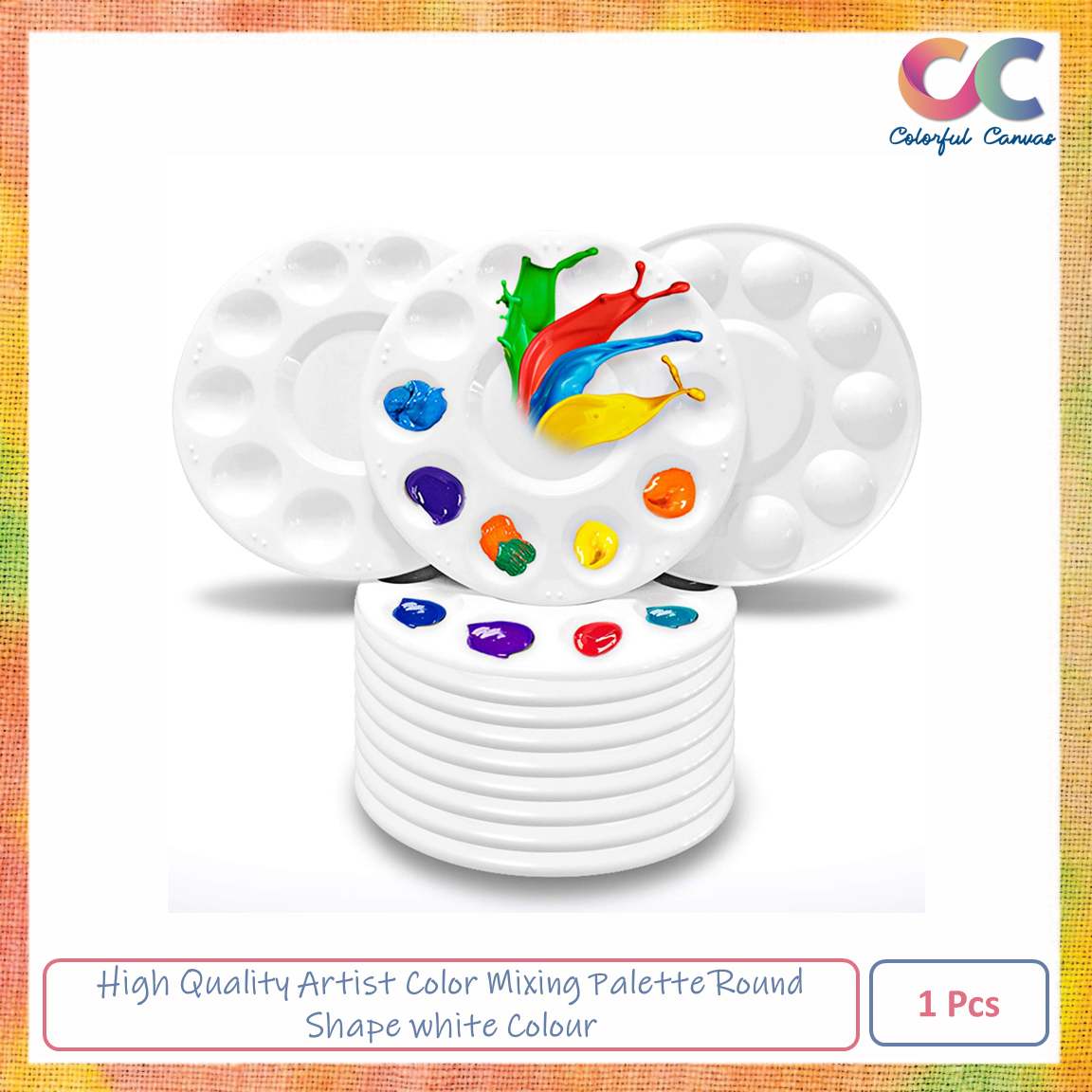 Picture of High Quality - Artist Color mixing Palette Round - white 1 pc