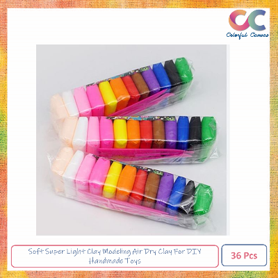Picture of 3 Set 12 Colors Soft Super Light Clay Modeling Air Dry Clay For DIY Handmade Toys