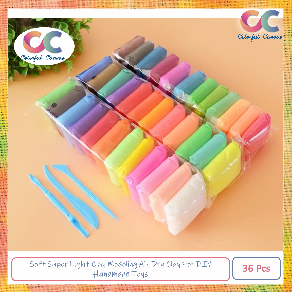 Picture of 3 Set 12 Colors Soft Super Light Clay Modeling Air Dry Clay For DIY Handmade Toys