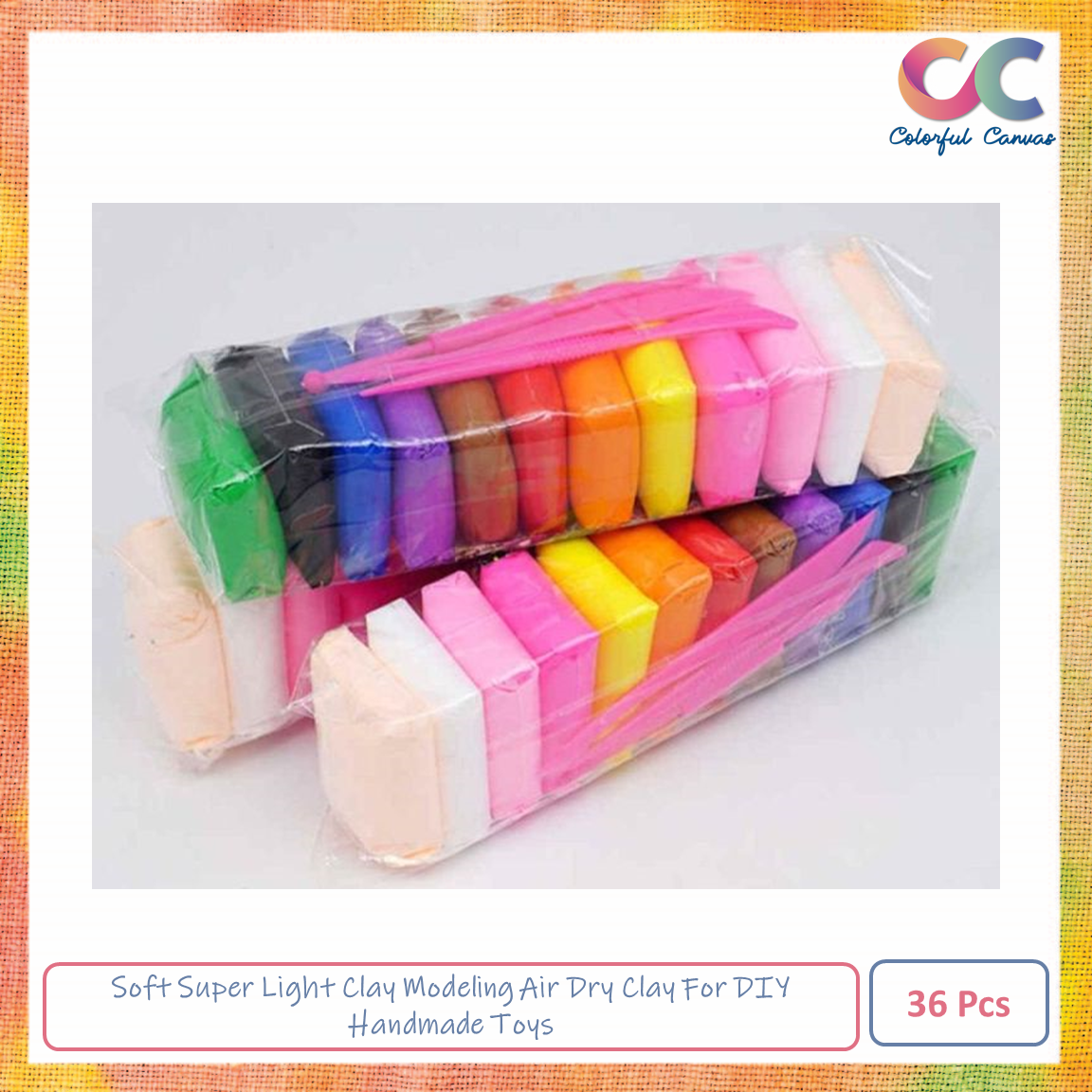 Picture of 3 Set 12 Colors Soft Super Light Clay Modeling Air Dry Clay For DIY Handmade Toys