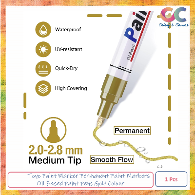 Picture of Toyo Paint Marker Permanent Paint Markers Oil Based Paint Pens Gold Colour