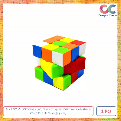 Picture of QYTOYS Sticker less 3x3 Puzzle Speed Cube Magic Rubik's Cube Puzzle Toy (5.6 cm) 1 Pcs