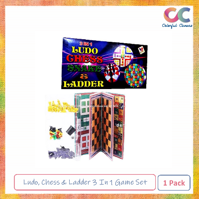 Picture of Ludo, Chess & Ladder 3 In 1 Game Set 1 Pack