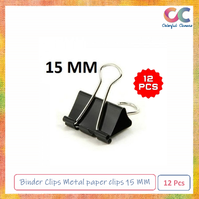 Picture of Binder Clips Metal paper clips 15 MM 12 Pcs