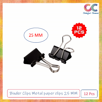 Picture of Binder Clips Metal paper clips 25 MM 12 Pcs