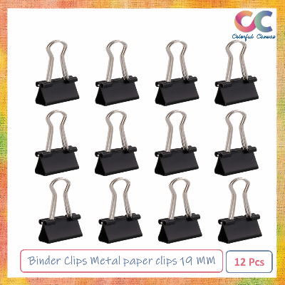 Picture of Binder Clips Metal paper clips 19 MM 12 Pcs