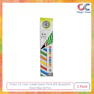 Picture of Doms C3 Color Candy Super Dark HB Graphite Pencil Box 10 Pcs 1 Pack