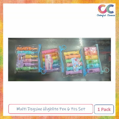 Picture of Multi Degsine Highlite Pen 6 Pcs Set 1 Pack