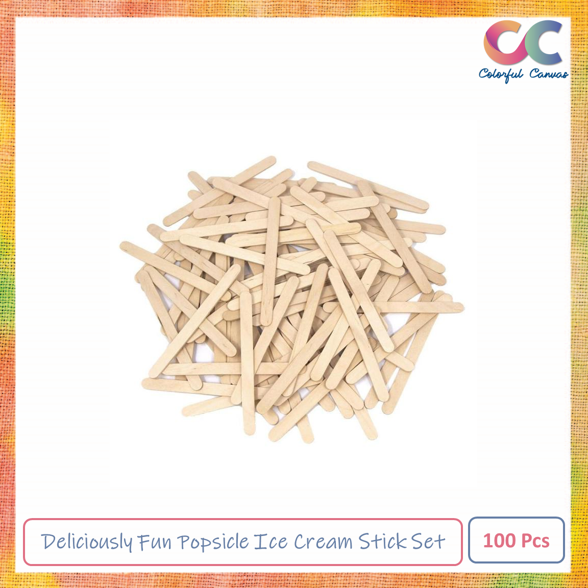 Picture of Deliciously Fun Popsicle Ice Cream Stick Set - 100 Pcs 1 Pack